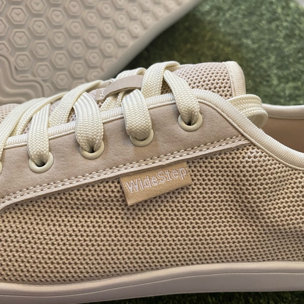 Wide Step Women's Cream Sneakers - Picture 4 of 7